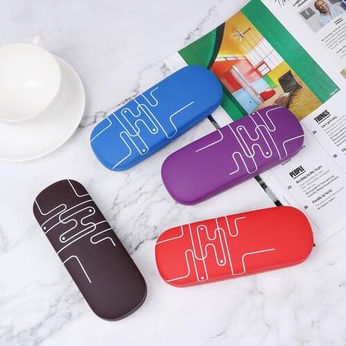 1Pcs New Fashion PU Leather Eye Glasses Hard Shell Protector Men Women Kids Reading Eyewear Case Portable Sunglasses Box Case
