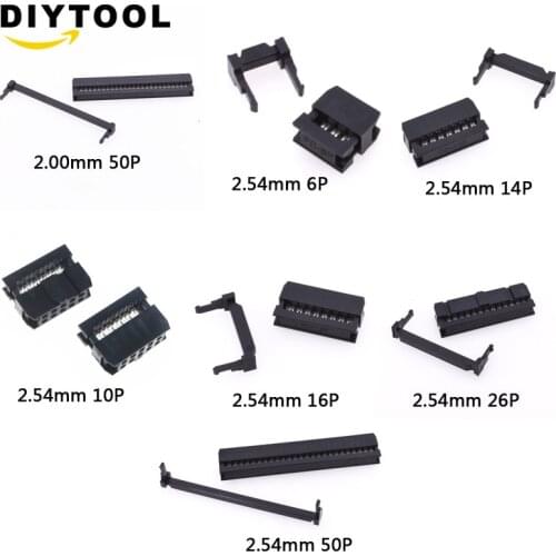 10set FC-6P FC-10P FC-14P FC-16P FC-26P FC-50P IDC Socket 2x5 Pin Dual Row Pitch 2.54mm 2.0mm IDC Connector 10-pin cable socket