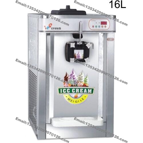 16L Flozen Yogurt Countertop Stainless Steel Commercial 110v 60Hz 220v 50Hz Electric 1 Flavor Soft Ice Cream Maker Machine