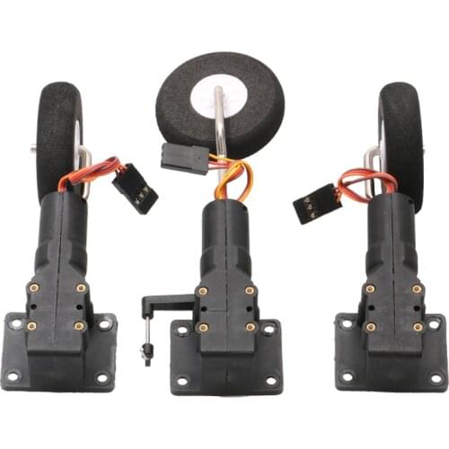 25g Servo Metal Digital Servoless Electronic Worm Retractable Nose-Wheel Tricycle Landing Gear Set For RC Aircraft SU27 KT Board