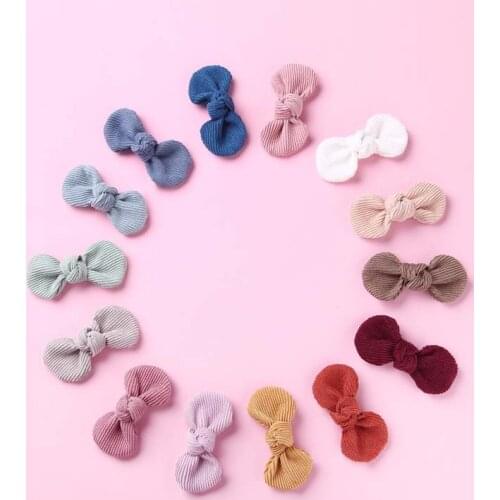 3pcs Baby Hairpin Cotton Hair Bow Girls Boutique Bow Hair Clips Hairpin Baby Newborn Girl Colorful Knotted Hair Accessories