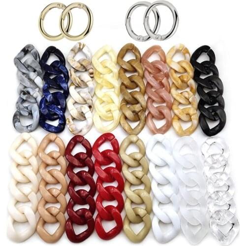 33*40mm Acrylic Chain For Handbags Resin Color Chain buckle diy Fashion Colorful Women Bag Accessories Shoulder Strap Belt