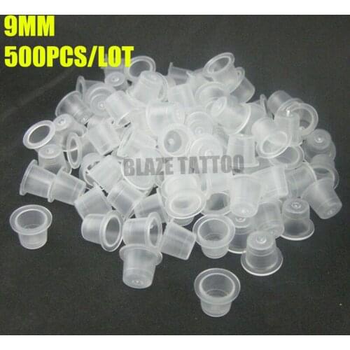 500PCS Disposable tattoo pigments cups Permanent Makeup Ink Cups Small Size 9MM Tattoo Equipment Accessory Free Shipping IC9