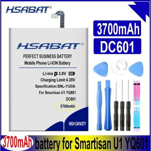 HSABAT DC601 3700mAh Battery For Smartisan U1 YQ601 YQ603 YQ605 YQ607 DC601 Batteries