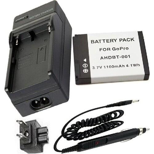 Battery + Charger for GoPro HD HERO, HERO2, HERO 2 Motorsports Outdoor Edition Waterproof Sport Camera and AHDBT-001, AHDBT-002