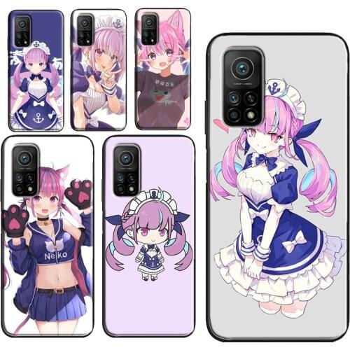 Minato Aqua Hololive Anime For Xiaomi Mi 11 10 A3 Mi Note 10 Lite Case For Mi 10T Pro 9T POCO X3 F2 Pro M3 Case