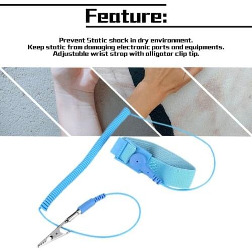 1Pc/ 2Pcs/ 4Pcs ESD Wrist Strap alligator clip Anti Static Discharge Band Grounding Prevent Static Shock wholesale Promotion
