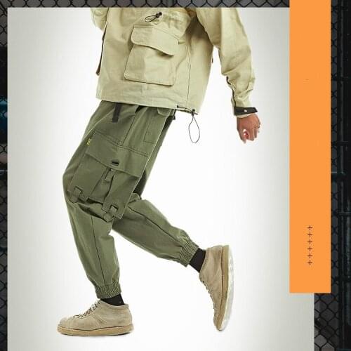 Original Street Fashion Cargo Pants Men Big Pocket Japanese Style Beam Pants Mens Autumn New Mens Casual Pants