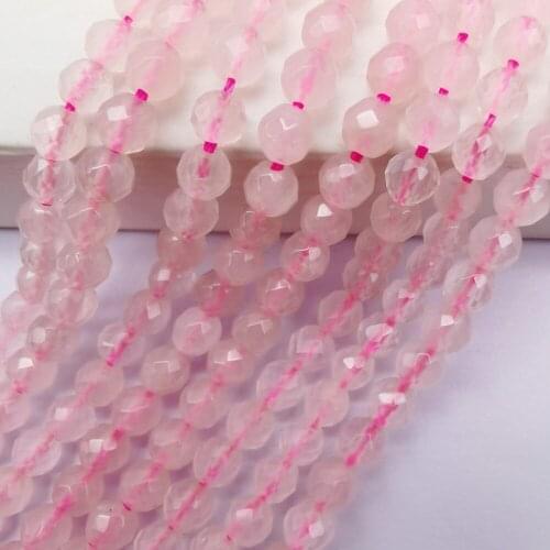 4MM Rose Crystal Stone Faceted Loose Beads Strand 15 Inch Jewelry Making A326