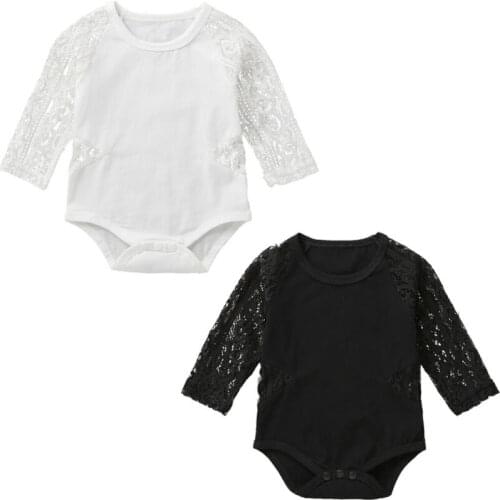 Pudcoco Newborn Kids Baby Girl Rompers Clothes Long Sleeve Hollow Out Lace Playsuit Jumpsuit Kids Outfit Clothes 0-18M 2019