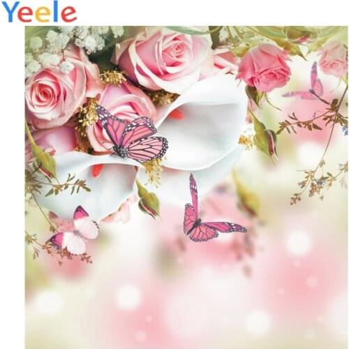 Yeele Dreamy Flowers Bokeh Butterfly Portrait Photophone Baby Child Birthday Photography Backdrops Photo Background Studio Shoot