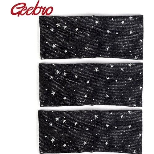 Geebro 2021 Women Fashion Wide Stretchy Plain Flat Headband Star Head Wrap Accessories Turban Wraps Female Elastic Hairband