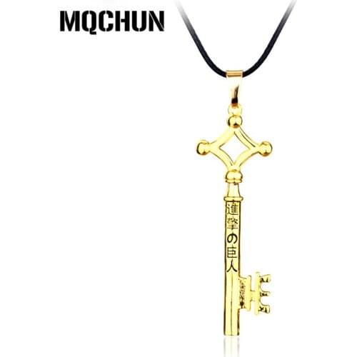 Hot Attack On Titan Eren Key Necklace Metal Pendant Necklace Cosplay Jewelry Toy Anime Figure Jewelry Accessories for Fans-30