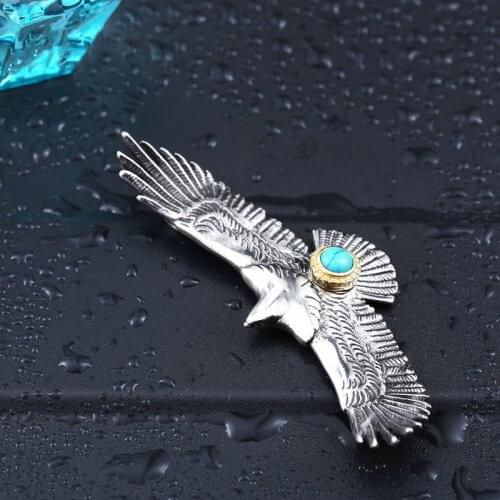 Stainless Steel Indian Mens Chic Flying Eagle Pendant Fashion Animal Eagles Pendants Jewelry Men Cool