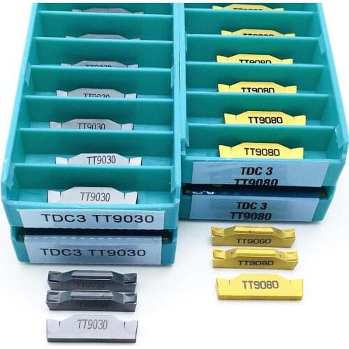 10 pieces of TDC3 TT9030 TDC3 TT9080 carbide inserts CNC lathe grooving and separation tool cutting inserts