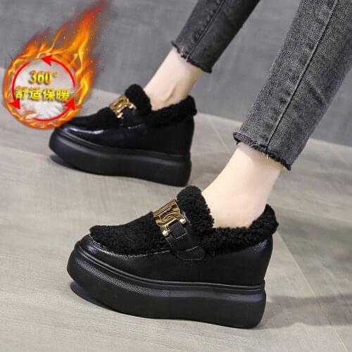 Set of feet womens boots winter new style short boots womens tide British style plus velvet tube increased boots X707