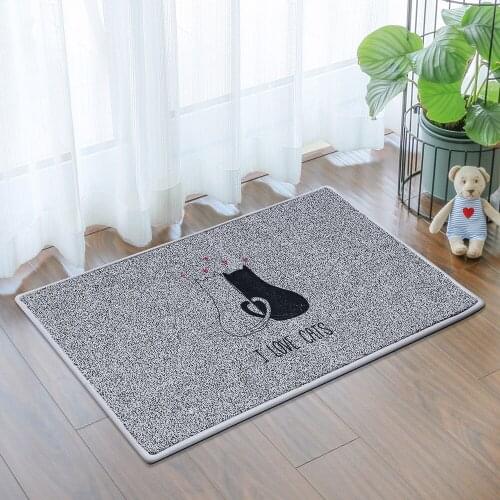 Printing cat love bath mat backing TPR bathroom rug Strong water absorption anti-slip floor mat