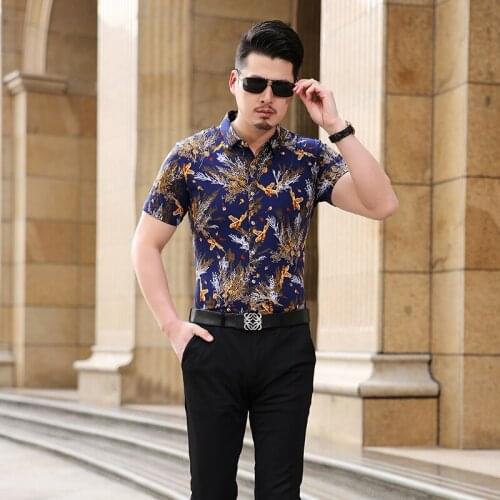 High quality new arrival 2017 summer mens mercerized cotton shirt male casual striped short sleeve dress shirts