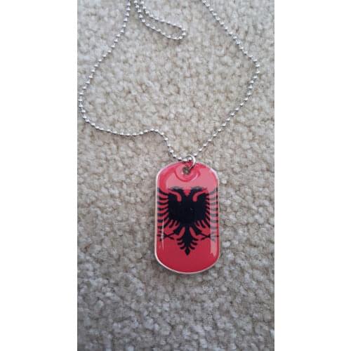 Low price flag Dog Tag big discount Custom Made Albanian Flag Dog Tag cheap print flag dog tag cheap Albanian Flag Photo Dog Tag