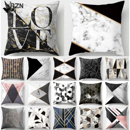 Gold Geometric Marble Sofa Decorative Cushion Cover Pillow Pillowcase Polyester 45*45 Throw Pillow Home Decor Pillowcover 40507