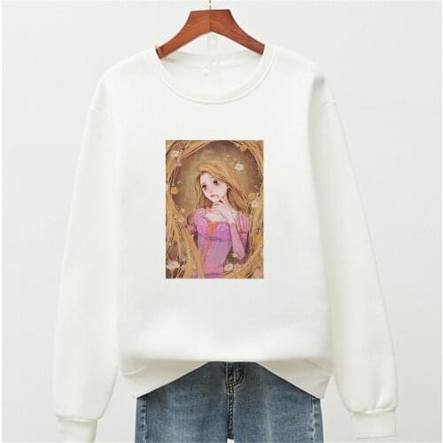 Disney 2021 New Oversized Sweatshirt Spring Streetwear Printing Princess Hoodies Pullovers Harajuku Girl Top Dropship Shirts