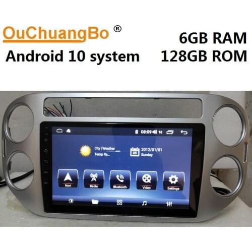 Ouchuangbo android 10 audio player radio for Tiguan 2010-2015 with 9 inch 8 core 6GB RAM 128GB ROM