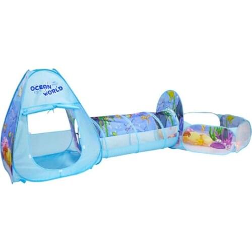 3pcs/Set Foldable Folding Pool-Tube-Teepee Baby Play Tent House Tunnel Infant Kids Crawling Pipeline Game Ocean Ball Pool