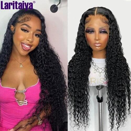 HD 5X5 Lace Closure Wig 30 Inch Water Wave 13x4 Lace Front Wig Human Hair Wigs Curly Glueless Virgin Brazilian 180% Density Wig
