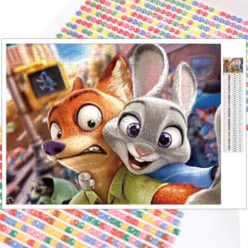 Full Square 5D DIY Diamond Painting Disney Animals Round Cartoon Handmade Mosaic Set Embroidery Cross Stitch Home Decor Gift