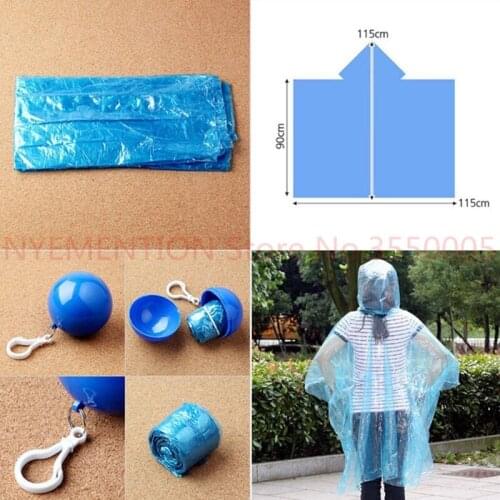 Transparent Disposable Raincoat Portable Rain Cover Poncho Rainwear W/ Key ring 200PCS