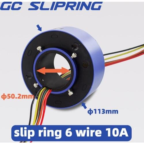 Slipring conductive slip ring through hole 6-way / 10A hole 50mm