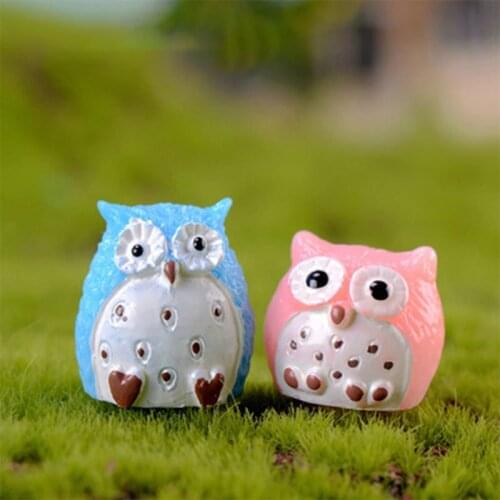 Owl Resin Decoration Miniature Animal Statue Garden Living room Decoration Decoration Crafts Figurines & Miniatures LBShipping