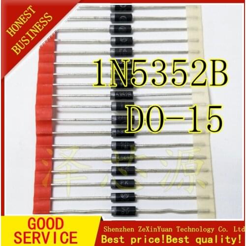 50pcs 1N5352BRLG 1N5352B 1N5352BG 1N5352 5W 15V IN5352B IN5352 DO-15 New and original zener diode High quality