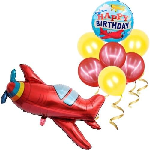 1set Baby Boy Airplane Toys Birthday Wedding Party Decorations Kids Party Supplies 32inch Number Foil Globos Confetti Latex Ball