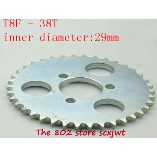 High quality T8F 38T 29mm Silver 38 Tooth For 43cc 49cc Minimoto Moped Scooters 2 Stroke Engine Pocket Bike Mini Quad ATV