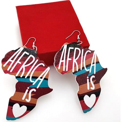 YD&YDBZ Africa Map Drop Earrings 2019 New Fashion Big Earrings For Ladies Enthic Style Harajuku Gothic Jewelry Printing Dangler