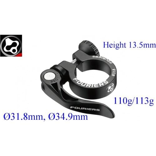 FOURIERS Mountain Bike Bicycle Seatposts Clamps 31.8 34.9mm Aluminium Alloy Bicycle Accessories Height 13.5mm Black