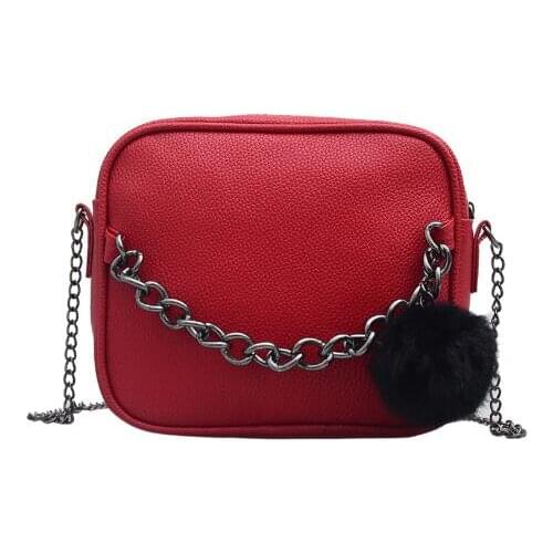 Chain Design Women Crossbody bag small Square leather Messenger bag shoulder bag handbags cross body bag