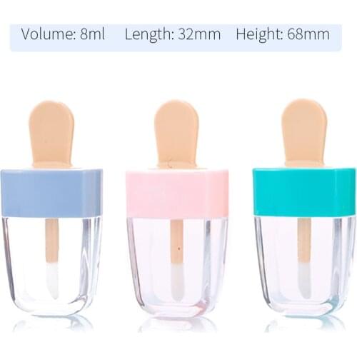 10/20/30pcs 8ml Lip Gloss Bottle Lip Glaze Tubes Empty Ice Cream Lipgloss Tube Packaging Material Makeup DIY Lip Glaze Blue