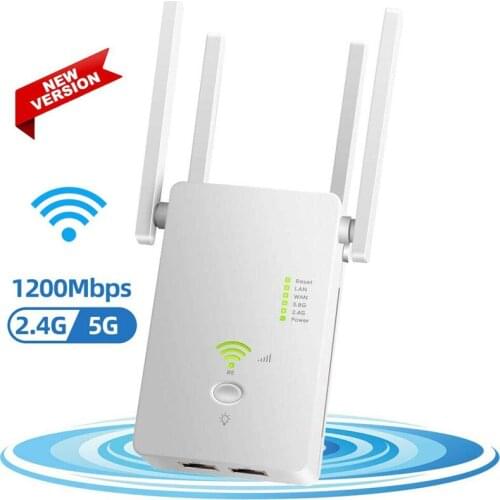 1200Mbps AC1200 WIFI Repeater 2.4G 5G Router Wireless Long Range Extender Signal Booster Amplifier Access Point For Home Office