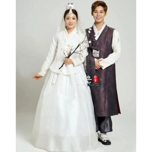 2019 Korean Imported Fabric / Bride Groom Wedding Hanbok / Couple Hanbok / Wedding Dress Hallowen Cosplay Gifts