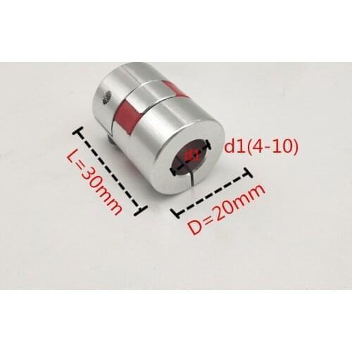 3pcs Flexible plum clamp shaft coupling CNC Jaw shaft coupling D20 L30 4/5/6/6.35/7/8/10mm Spider CNC Stepper Motor Coupler
