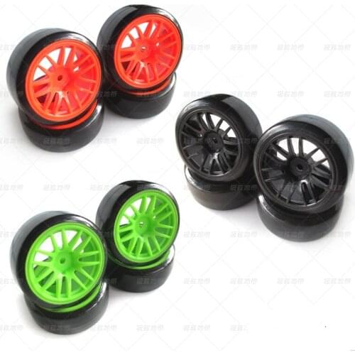 4pcs 1/10 Drift Car Tires 26*64MM Plastic Wheel Rim Hard Tyre for HSP Tamiya HPI Kyosho 94123 D3 D4 CS XIS TT01 TT02 9062-6015