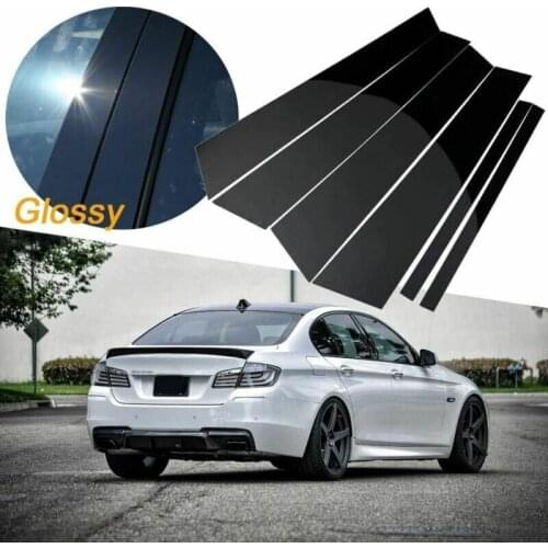 6PCS For BMW 5 Series F10 2011-2017 Window Trim Cover BC Column Sticker Polished Pillar Posts Fit