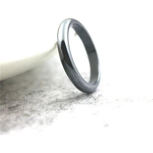 Free shipping hematite ring 4mm wide arc unisex fashion fine jewelry 5A magnet ring black ring send their loved ones necessary