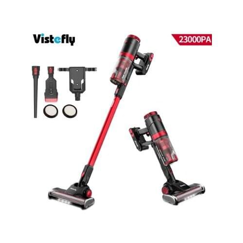 Vistefly VX cordless vacuum cleaner 250W 23Kpa strong suction, operating time up to 50 min, with LED front lights, 2 in 1 brush