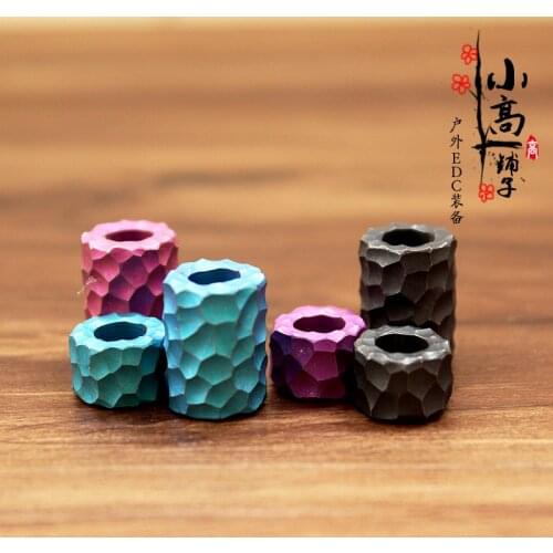 Titanium Alloy Hammer Grain EDC Paracord Beads Alloy Knife Pendant Umbrella Rope Fall Outdoor Knife Pendant Phone Pendant