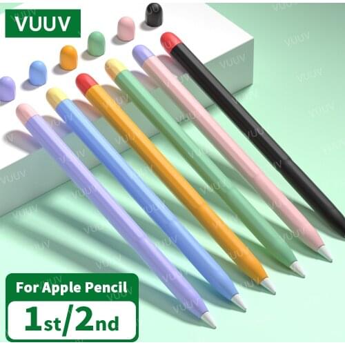 For Funda Apple Pencil 1 2 Case Duotone Soft Silicone Protective Cover 1st 2nd Generation iPad Pencil Skin For Apple Pencil Case