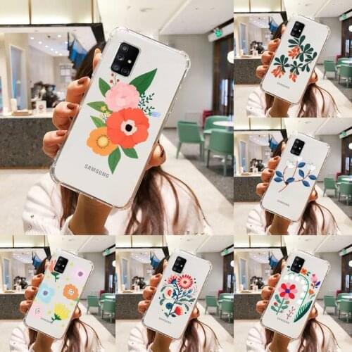 Pretty Flower Phone Case Transparent For Samsung S A M J 21 20 50 30 60 5 7 51 71 90 11 10 J710 e p PLUS Prime 5G