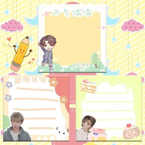Yuxin Liu Paste Notes Decorative Cute Cartoon Memo Message Paper Student Account Material Star Peripheral Support Souvenir Gifts